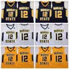 NCAA Murray State Racers Ja Morant College Jerseys 12 Basquete Marinha azul Branco Amarelo Cor da equipe All Stitched University Breathable For Sport Fans de boa qualidade