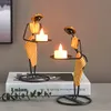 African Girl Candle Holder Metal Strona główna przyjęcie weselne świąteczne dekoracja akcesorium pulpit żelazne patyki 220628