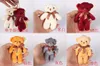 12pcslot мягкая фаршированная медвежьи плюшевые игрушки Mini Dolls Toy Toy Маленький подарок для свадебной кулонной кулоны для свадебной чашки для вечеринок 220621