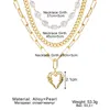 Naszyjniki wisiorek vintage wielowarstwowy łańcuch pusty serce nekclace dla kobiet moda 2022 Pearl Choker Naszyjnik