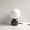 Nordic Bedroom Glass Ball Table Lampa Lyx Marble Bedside Inredning Små ljus Modernt vardagsrum Studie Reading Desk Lighting