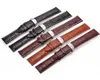 SLUB -mönster Ko läderklocka Band 12 13 14 15 16mm 17 18mm 19mm 20mm 21mm 22mm 24mm Watch Strap Futterfly Buckle Watchband