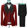 Men's Suits & Blazers Costume Homme Shinny Turquoise Formal Men Groom Wear Sparkles Slim Fit 3-Pieces Suit Party Dinner Dress Wedding Tuxedo