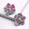 Baumelnde Ohrringe im Kronleuchter-Stil aus Acetat mit Blumen-Legierung, modische, übertriebene Persönlichkeit für charmante, trendige Mädchen-Geschenke