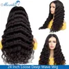 Frontal Wig Human Hair Transparent Lace s Brazilian s Loose Deep Wave 4x4 5x5 13x4 13x6 30 Inch Front 220608