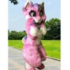 Halloween Pink Husky Fox Dog Mascot Costume Wysoka jakość kreskówka Pluszowa zwierzęcy Anime Teme Postacie dla dorosłych rozmiar Bożego Narodzenia Karnawałowa sukienka