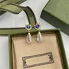 Błyszczące ruby ​​diamentowe kolczyki urok Kobiety Pearl wisiorek zbiesek ExdroP Supphire Supphire Studs z prezentem 315Y