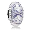 Andy Jewel 925 Sterling Silver Beads Handmade Lampwork Purple Field of Flowers Charms Passar European Pandora Style Jewely Armelets Halsband 791667