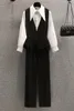 Women's Two Piece Pants Pack Stylish Women Elegant Office Suits Point Lapel Suit Vest Formal Casual Corset SuitsWomen's