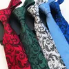 Mode 8cm Silk Mens Floral Tie Green Bule Slyckig kostym Män