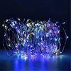 Strings Solar LED LED String Fairy Lights 737 18650 à prova d'água ao ar livre 50m 500 LEDS Bulb 40m 400 FIO REMOTO DE COLO