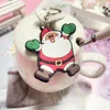 Kerst speelgoed Cartoon Santa Claus Keychain Kerstboom Keyring Hangende PVC Soft Keychain