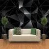 Moderne abstrait 3D noir géométrique photo de papier mural 3D bar de bureau salle de bureau de décoration industrielle fond mural