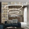 Pendellampor moderna led lampor ringar cirkel takmonterad lampa för vardagsrum hanglamp kök luminaria lustberoende