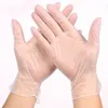 100 st/pack engångsbelagda PVC transparenta handskar skyddande anti damm handskar kök diskmedel vattentätt skydd WH0527