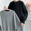 Herrenpullover Herren Grobwolle Lose Pullover Größe Plus T-Shirt Langarm O-Ausschnitt Kragen Sweatshirts Einfarbig Atmungsaktive PulloverM