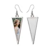 Sublimation Boucles d'oreilles Blancs Triangle Sublimable Métal Blanc Transfert de Chaleur Blanc Fil Crochets Boucles D'oreilles pour la Fabrication de Bijoux DOUBLE FACE