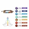 semi ädelsten naturliga stenpärlor 7 chakra armband charm dubbel justerbara armband armband armband manschett kvinnor mode smycken gåva kommer och sandig