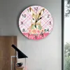 Настенные часы Пасхальные Цветочные Диагональные Полосы Упасный декор декор