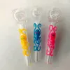 Colorful Style Pyrex Glass Oil Burner Pipe Straight Tube Hand Pipes Mini Oil Dab Rigs Glow In The Night Smoking Accessories SW125