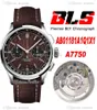 BLS Premier B01 42mm Eta A7750 Automatic Chronograph Mens Watch Steel Brown Black Dial Stick Markers Leather Strap AB01181A1Q1X1 Super Edition Puretime 03f6
