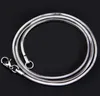 1.2MM 925 Silver Plated DIY Snake Chain Charms Link Necklace with Lobster Clasps for Jewelry Making Size 16 18 20 22 24 26 28 30 inch