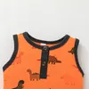 2022 sommer Cartoon Jungen Strampler Nette Dinosaurier Druck Body Sleveless Kinder Overalls Outwear Für Baby Jungen