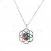 Yoga 7 Chakra Tree of Life Hänge Halsband Healing natursten kristall hantverk Halsband för kvinnor mode smycken kommer och sandiga