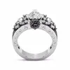 Anéis de banda vintage gótico diabo morte crânio rosa cor para mulheres menina moda noivado brilhante cristal flor anel jóias gift4528273