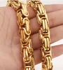 8mm Top Gold Byzantine Chain 18K Gold Plated Men Necklace