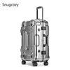 Snugcozy Mechanical Lines Spinner Trolley Bagage Bagaż Aluminiowa Rama Hardside Travel Suipcase on Wheel Strong J220708 J220708