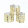 Plastic servet ringen el bruiloft /stoel sjerp diamant mesh wrap voor feestdecoratie goud /sier tafelaccessoires keuken