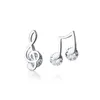 Orecchini a bottone con nota musicale in argento sterling 925 con zirconi asimmetrici coreani gioielleria raffinata Figlia ragazza regalo per bambiniStud Effi22