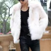 Giacche da uomo 3XL Fashion Black Faux Fur Coat Mens Trendy Winter Warm Short Fluffy Capispalla Addensare Giacca Soprabito Uomo Bianco Marrone