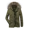 Erkekler Down Erkekler Parkas Varış Kış Erkek Dış Giyim Kalın Sıcak Yün Liner Polar Ceket Erkekler Windbreaker Mid-Long Parka Ceket Erkek