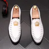 Men Glitter Shoes New Mens Fashion printing Casual Flats Men's Designer Dress Shoes Sequined Loafers Male Platform Driving Shoe 38-44