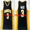 College Marquette Golden Basketball 33 Butler Jersey Dwyane Wade 3 Mannen Gestikte zwarte gele uniformen Topkwaliteit