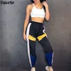 Rapwriter Mode Taille Haute Contraste Couleur Pantalon Femmes Harajuku Crayon Pantalon Streetwear Cargo Joggers Femmes Pantalon Bas 201113