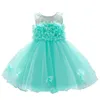 Robes de fille 0-24m nés Baby Girls Princess Pageant Robe Robe For Girl Birthday Party Mariage sans manches