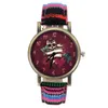 Zegarek na rękę kwiat czaszki 3D szkielet kwarcowy zegarki „I Love You Heart Charm Women Fashion Biżuter