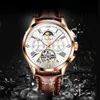 Relojes de pulsera Reloj de pulsera de moda para hombres Reloj mecánico automático Esqueleto a prueba de agua Ahueca hacia fuera los relojes masculinos Reloj Hombre Relojes de pulsera