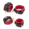 PU Cotton Leather BDSM Restraint Adjustable Bondage Slave Fetish Erotic Wrist Hand & Ankle Cuffs sexy Toy For Adult Game