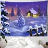 LCE e Snow Christmas Tree Tapestry Psychedelic Forest Hut Wall pendurada no estilo natural presentes de férias decoração de casa j220804