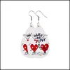 Charm örhängen smycken valentiner dag hjärta älskar röda läppar dubbelsidig tryckt läder bröllop fest droppleverans 2021 bhwrz