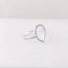 Autentisk 925 Sterling Silver Teardrop Silhuetete Ring Women Wedding Present With Original Box för Pandora CZ Diamond Rings Set