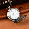 Pocket horloges bronzen vliegtuigpatroon kwarts kijken grote jager clamshell ketting hanger legering thun22