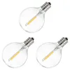 Lot de 3 ampoules de rechange LED G40, culot à vis E12 incassable LED Globe pour guirlandes solaires blanc chaud H220428