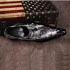 مصمم-التمساح الحبوب الرجال اللباس تصميم الأحذية لارتفاع الزفاف زيادة رجل جلد أحذية الإيطالية العلامة التجارية زائد الحجم 46