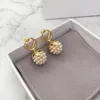 スタッドスタッドパールイヤリングレトロゴールドイヤリング女性デザイナージュエリーレターレディースイヤースタッドluxurys earing d226293f