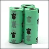 ペット用品犬のうんちバッグ生分解性150ロール廃棄物退役のためのmtipleカラー